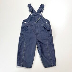 Vintage 90's 2000's Y2K Baby Guess Overalls Kids Navy Blue Camo Trim‎ 24M